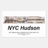 NYC Dreyfuss Hudson Steam Locomotive. Profile Rechthoekige Sticker (Voorkant)
