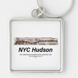 NYC Dreyfuss Hudson Steam Locomotive. Profile Sleutelhanger
