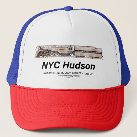NYC Dreyfuss Hudson Steam Locomotive. Profile Trucker Pet (Voorkant)