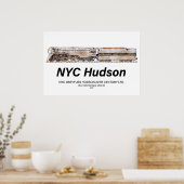 NYC Dreyfuss Hudson Stoomlocomotief. Profiel Poster (Keuken)