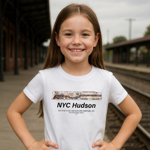 NYC Dreyfuss Hudson Stoomlocomotief. Profiel T-shirt