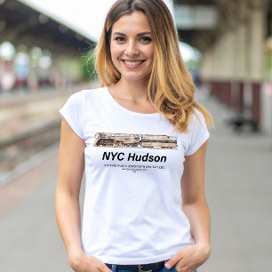NYC Dreyfuss Hudson Stoomlocomotief. Profiel T-shirt