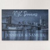 NYC Dromen Romantische Silhouet Legpuzzel (Horizontaal)