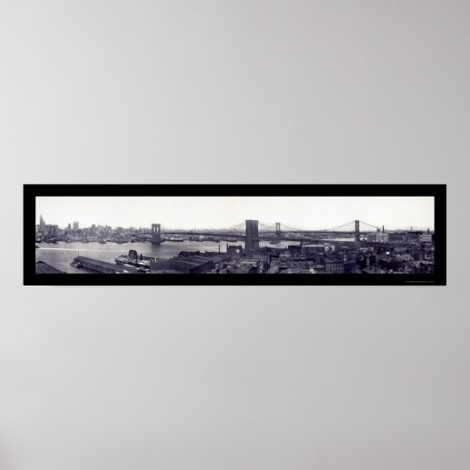 NYC East River Bridges Foto 1909 Poster (Voorkant)