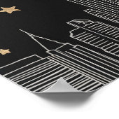 NYC Empire State Sketch I Sterrennacht Poster (Hoek)