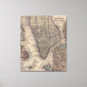 NYC en Brooklyn Map (1847) Canvas Afdruk (Voorkant)