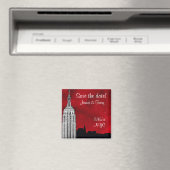 NYC ESB Silhouet van de skyline Rode Ster Datum op Magneet (Insitu (Vaatwasser))