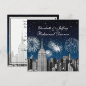 NYC ESB Skyline Blue Star Fireworks repetitie dine Kaart (Voorkant / Achterkant)