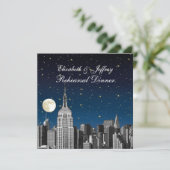 NYC ESB Skyline Blue Star Moon repetitie diner Kaart (Staand voorkant)