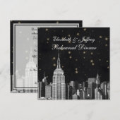 NYC ESB Skyline Etched Black Starry Rehearsal Din Kaart (Voorkant / Achterkant)