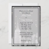 NYC ESB Skyline Etched Black Starry Wedding Kaart (Achterkant)