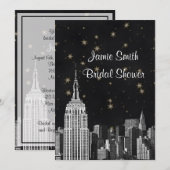 NYC ESB Skyline geëtst zwart sterrenbeeld bruids d Kaart (Voorkant / Achterkant)