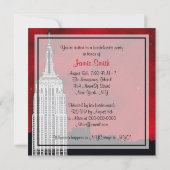 NYC ESB Skyline Silhouet Rood Sterrenbeeld Bachelo Kaart (Achterkant)