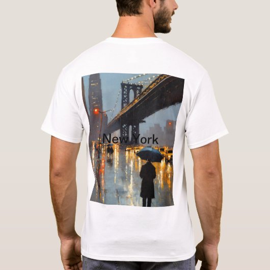 NYC Essentials: Mannen T-shirt (Achterkant)
