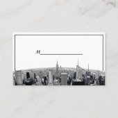 NYC Etched Fisheye Skyline BW Red Place Cards #2 Plaatskaartje (Achterkant)