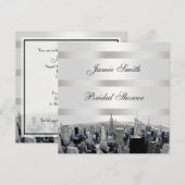 NYC Etched Skyline 2, Black White Vrijgezellenfees Kaart (Voorkant / Achterkant)