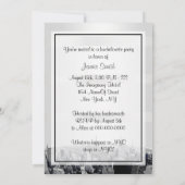 NYC Etched Skyline 2, White, Red Rbn Bachelorette Kaart (Achterkant)