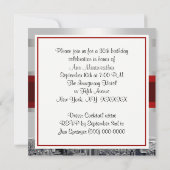 NYC Etched Skyline, White BG, Red Ribbon Birthday Kaart (Achterkant)