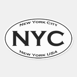 NYC Euro Stijl Ovaal Logo Ovale Sticker
