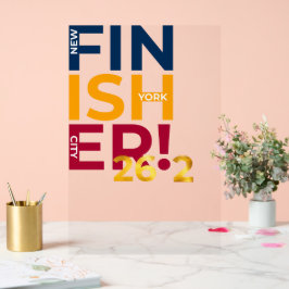 NYC Finisher van de Marathon Acryl Bord
