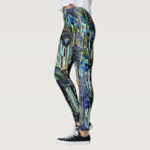 NYC Fire Escapes Pop Art met persoonlijke naam Leggings (Links)