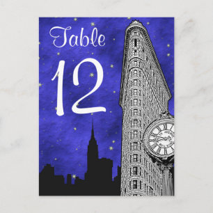 NYC Flatiron Silhouette van de Skyline Bl St Tafel Briefkaart
