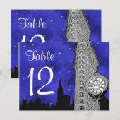 NYC Flatiron Skyline Silhouet BL S2 Tafelnummer (Voorkant / Achterkant)