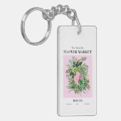 NYC Flower Market Harlem Pink Greenery Sleutelhang Sleutelhanger (Voorkant Links)