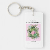 NYC Flower Market Harlem Pink Greenery Sleutelhang Sleutelhanger (Voorkant)