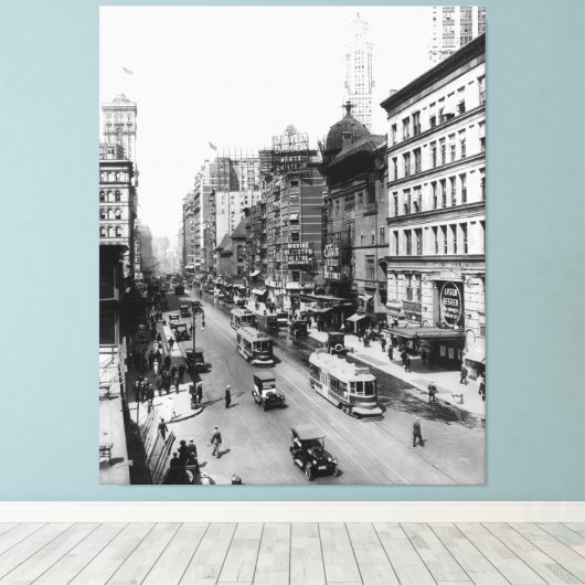 NYC-foto van Broadway (1920) Canvas Afdruk (Insitu (Houten vloer))