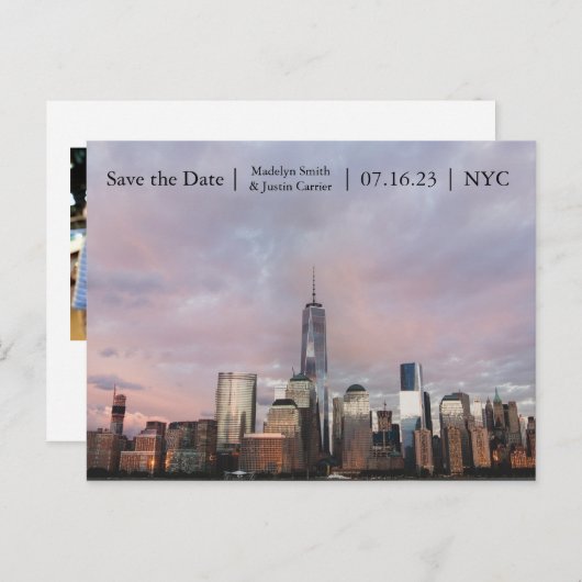 NYC Freedom Tower Foto - Sla de datum post Kaart (Voorkant / Achterkant)