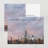 NYC Freedom Tower Foto - Sla de datum post Kaart (Voorkant / Achterkant)