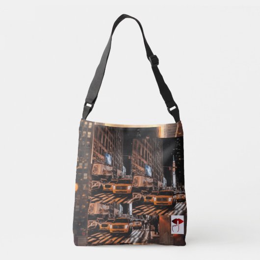NYC Gedrukte Canvas tas: Urban Chic op uw vingerto Crossbody Tas (Achterkant)