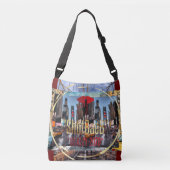 NYC Gedrukte Canvas tas: Urban Chic op uw vingerto Crossbody Tas (Voorkant)