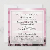 NYC geëtst skyline 2A roze zwart verjaardag Kaart (Achterkant)