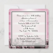 NYC geëtste skyline 2 roze zwarte verjaardag Kaart (Achterkant)