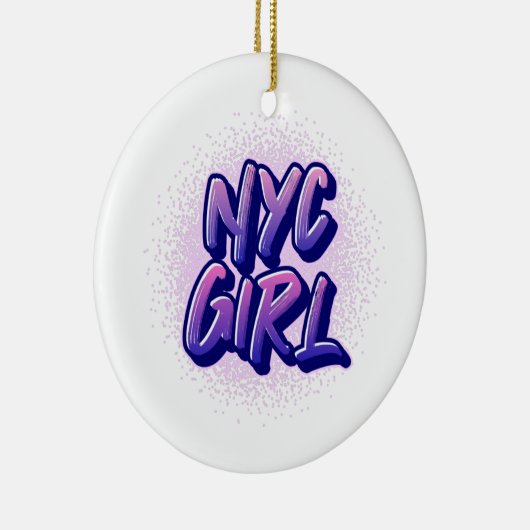 NYC Girl Graffiti Style Keramisch Ornament (Rechts)