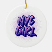 NYC Girl Graffiti Style Keramisch Ornament (Voorkant)
