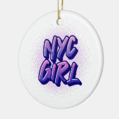 NYC Girl Graffiti Style Keramisch Ornament (Links)