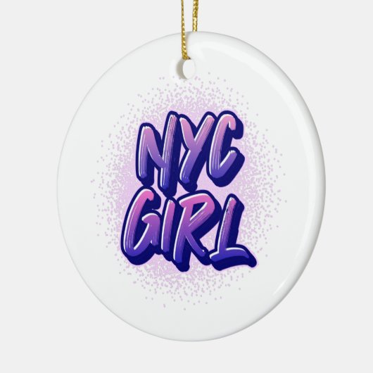 NYC Girl Graffiti Style Keramisch Ornament (Links)