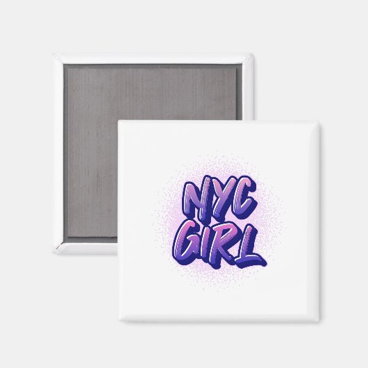 NYC Girl Graffiti Style Magneet (Voorkant / Achterkant)