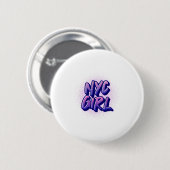 NYC Girl Graffiti Style Ronde Button 5,7 Cm (Voorkant /achterkant)