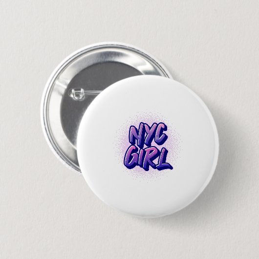 NYC Girl Graffiti Style Ronde Button 5,7 Cm (Voorkant /achterkant)