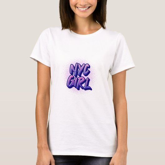 NYC Girl Graffiti Style T-shirt (Voorkant)