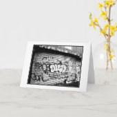"NYC Graffiti" blanco Wenskaart Kaart (Gele Bloem)