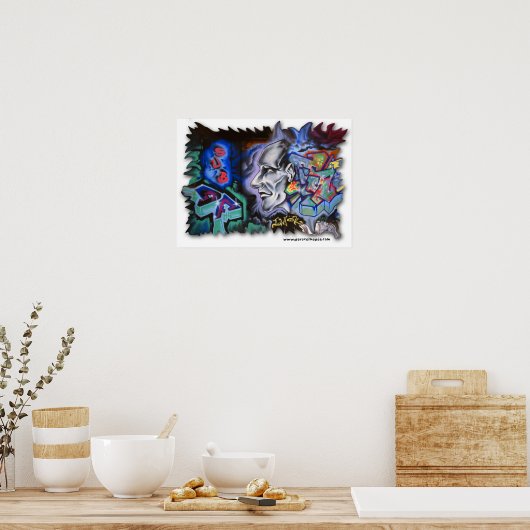 NYC Graffiti "Ik ben oké" Poster (Keuken)