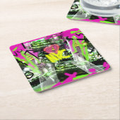 NYC-graffiti kunst Empire State stadsgezicht mondm Kartonnen Onderzetters (Schuin)