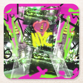 NYC-graffiti kunst Empire State stadsgezicht mondm Kartonnen Onderzetters