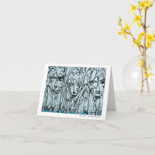 "NYC Graffiti Note Card" door Brad Hines Kaart (Gele Bloem)