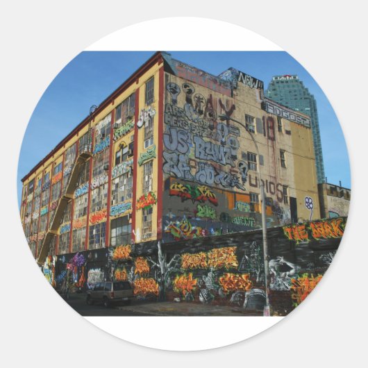 NYC Graffiti Zieke Stijlen Ronde Sticker (Voorkant)